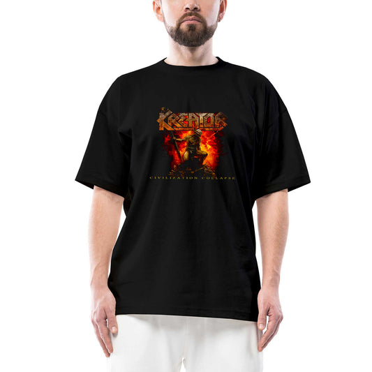 Kreator Civilization Collapse siyah oversize tişört