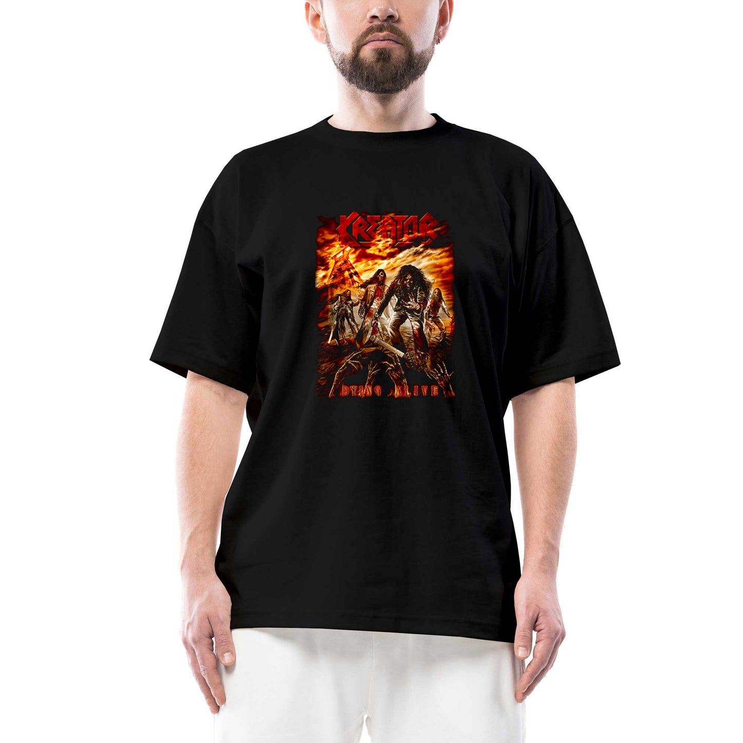 Kreator Dying Alive Oversize Siyah Tişört