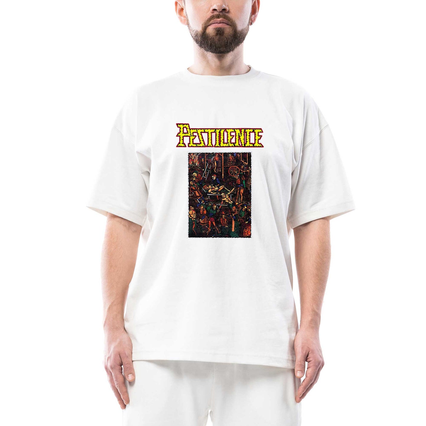 Pestilence Malleus Maleficarum Oversize Beyaz Tişört