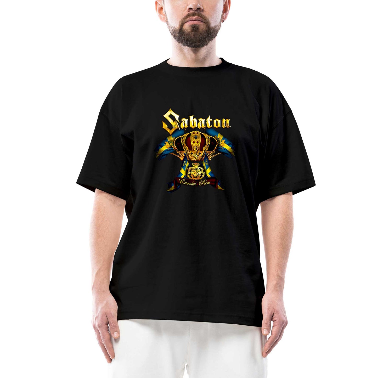 Sabaton Carolus Rex Oversize Siyah Tişört