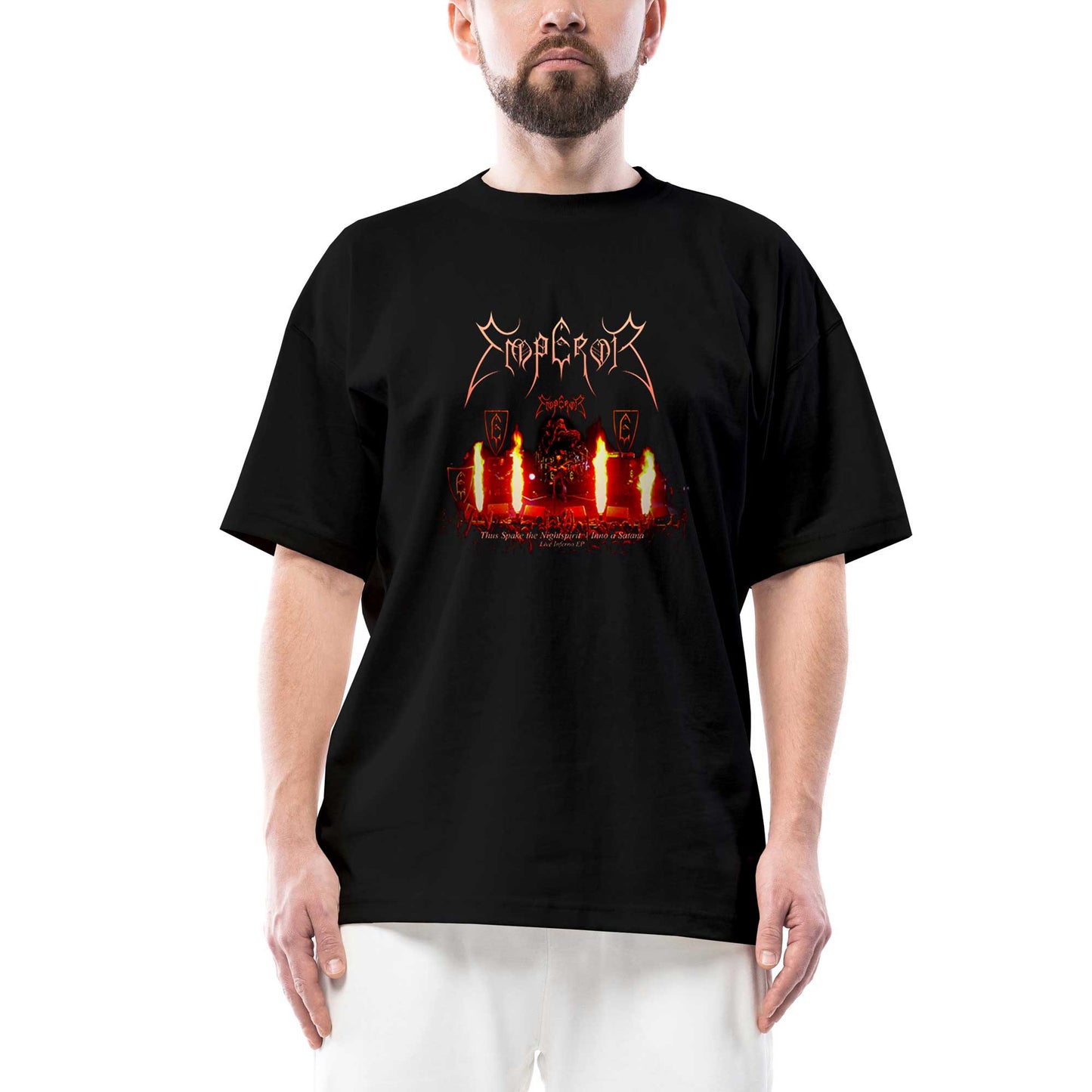 Emperor Live İnferno Oversize Siyah Tişört