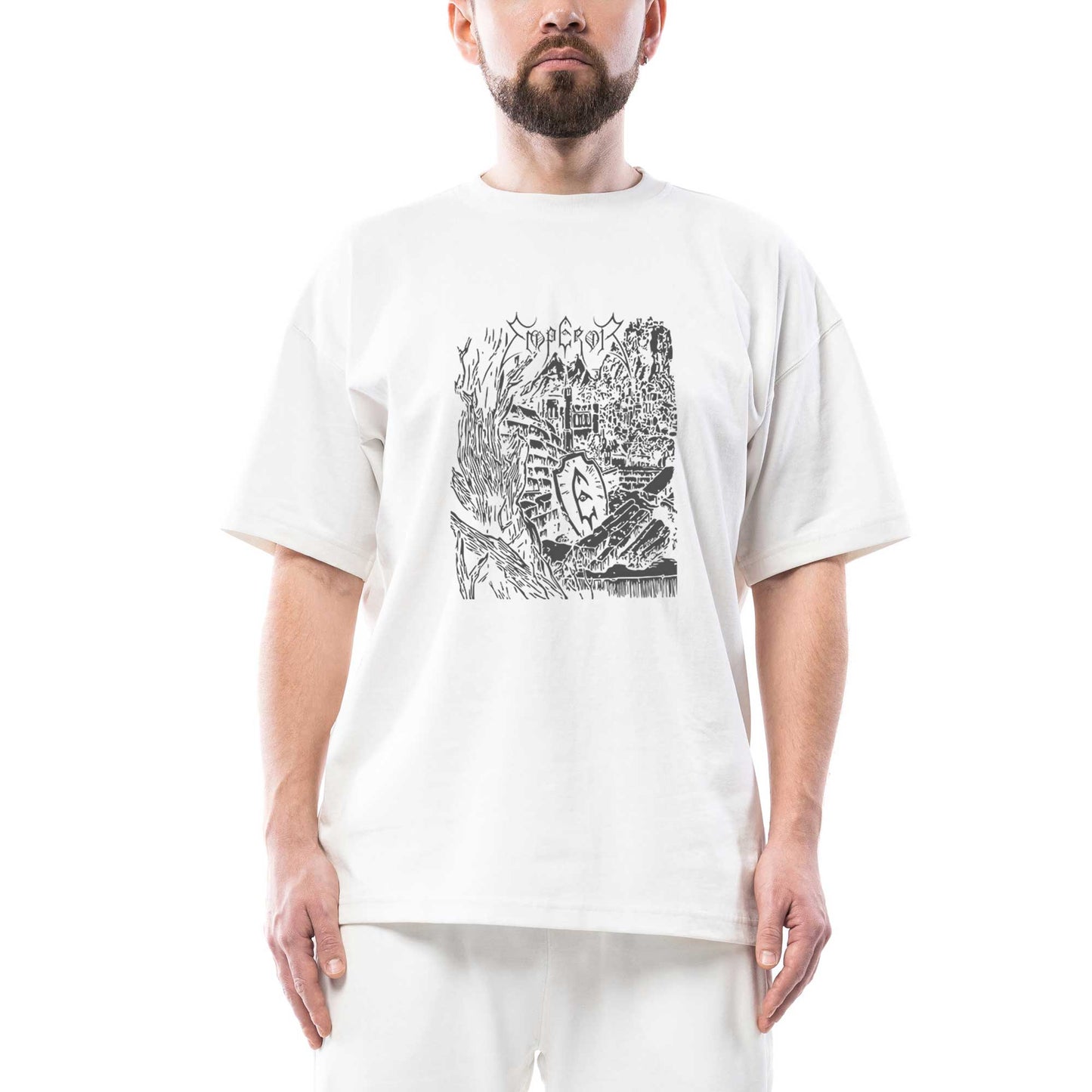 Emperor Band Essential Oversize Beyaz Tişört