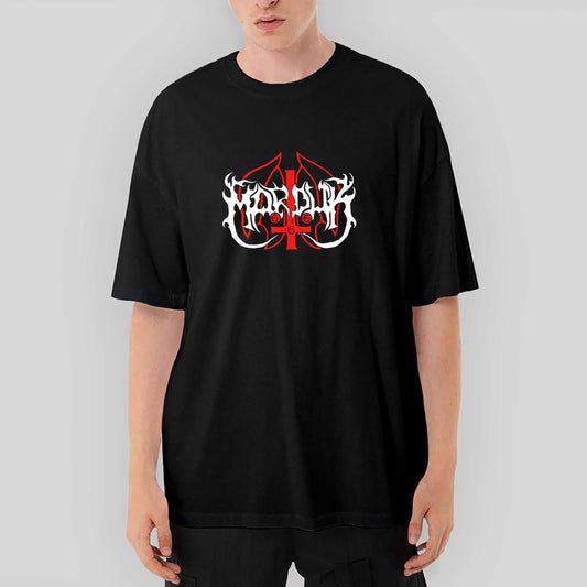 Marduk Logo Oversize Siyah Tişört