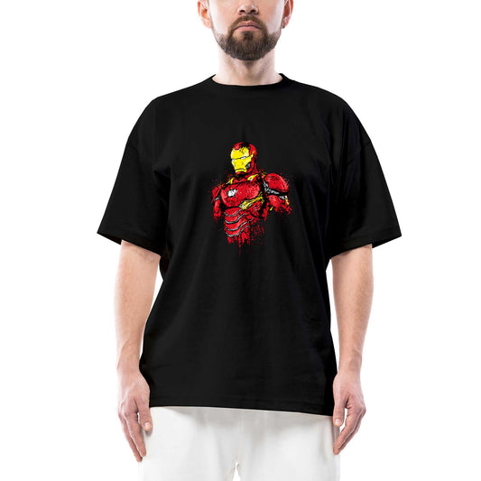 Iron Man Armor Oversize Siyah Tişört