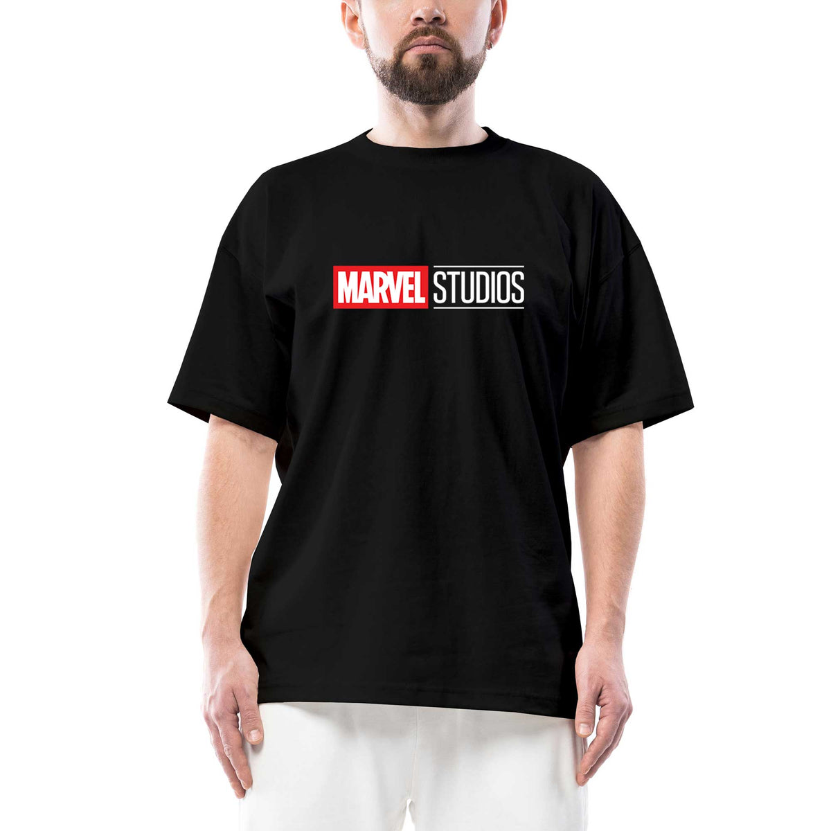 Studios Logo 2 Oversize Siyah Tişört
