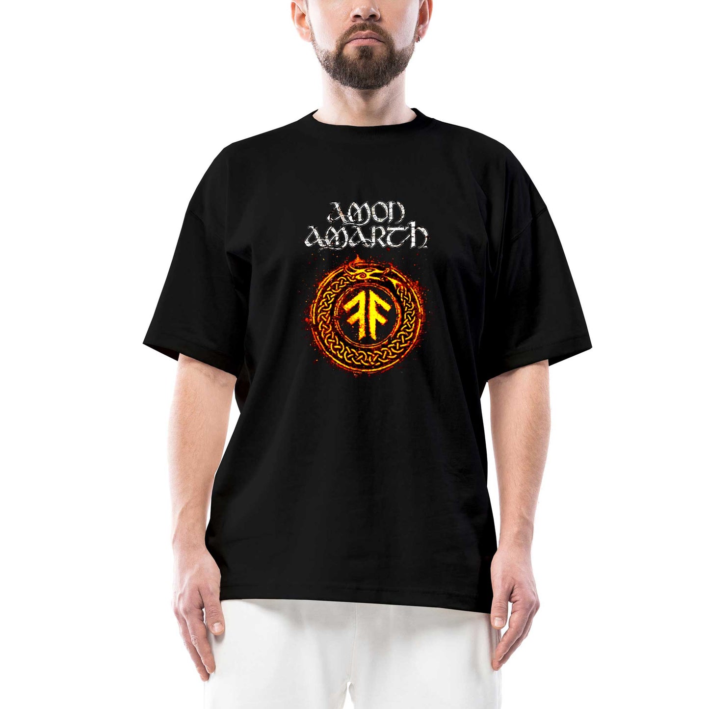 Amon Amarth Skull Oversize Siyah Tişört