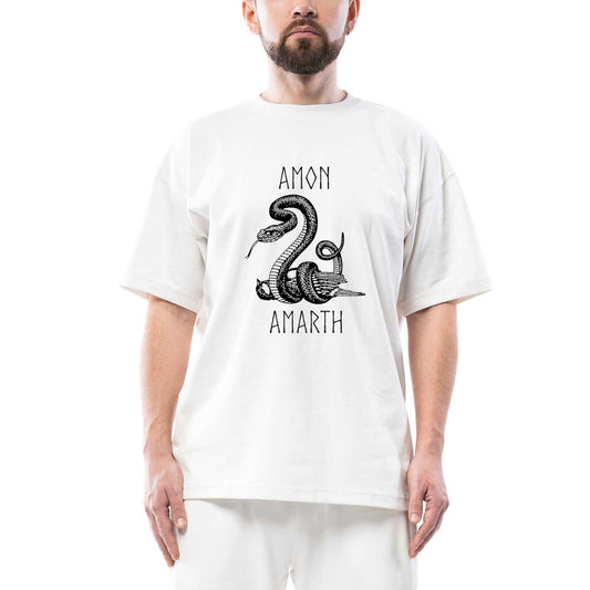 Amon Amarth Snake Oversize Beyaz Tişört