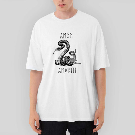 Amon Amarth Snake Oversize Beyaz Tişört