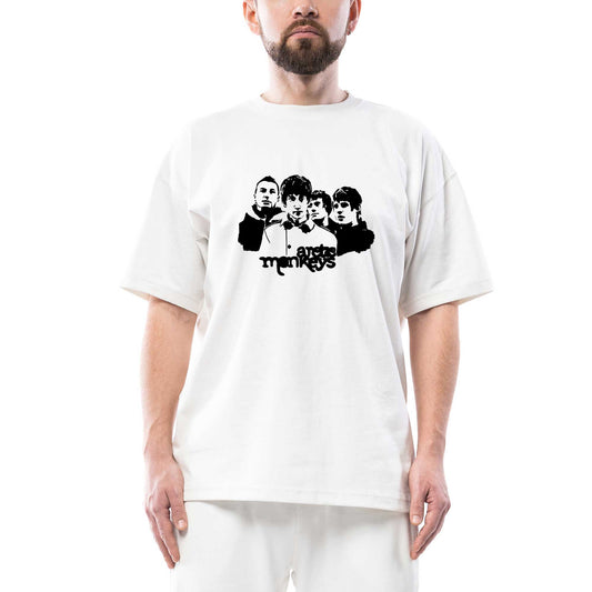 Arctic Monkeys Group Oversize Beyaz Tişört