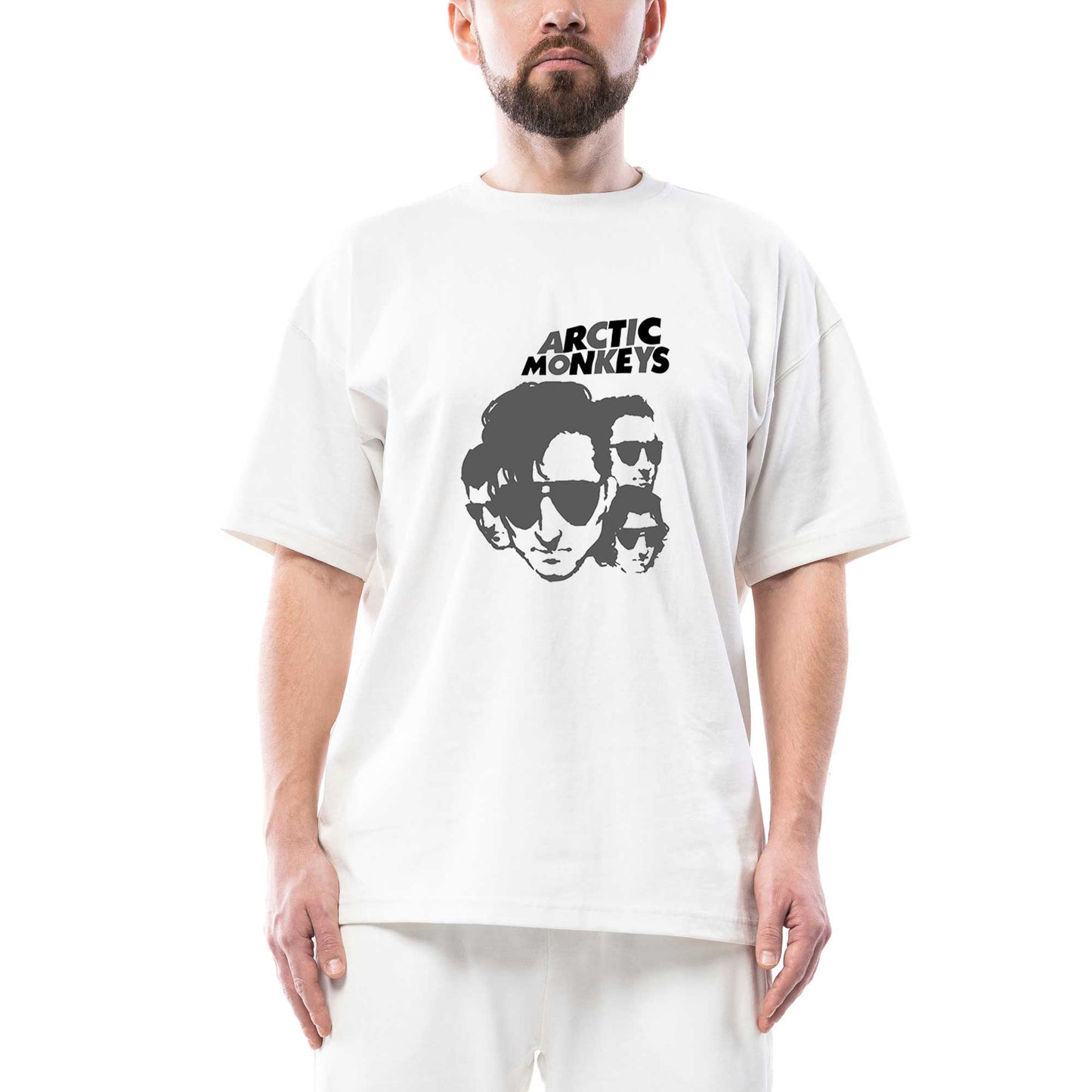 Arctic Monkeys Group 2 Oversize Beyaz Tişört