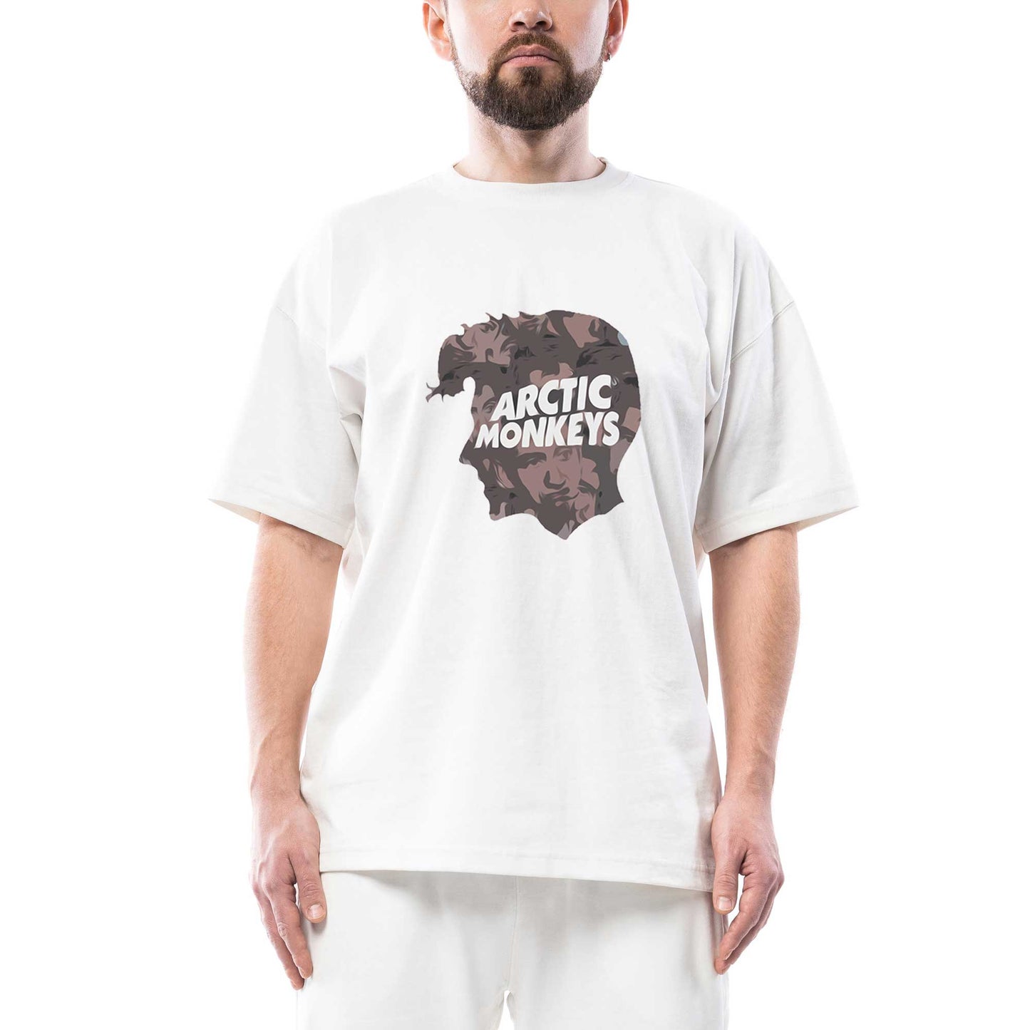 Arctic Monkeys Head Oversize Beyaz Tişört