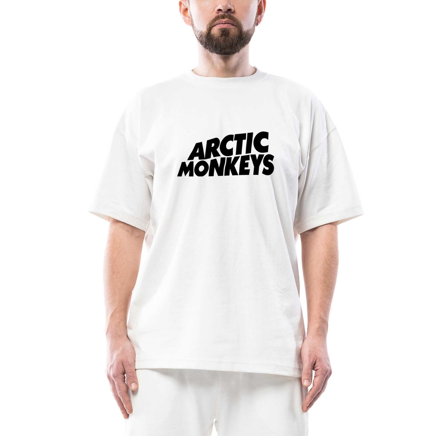 Arctic Monkeys Logo Oversize Beyaz Tişört