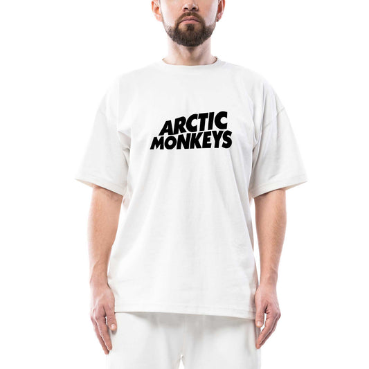 Arctic Monkeys Logo Oversize Beyaz Tişört