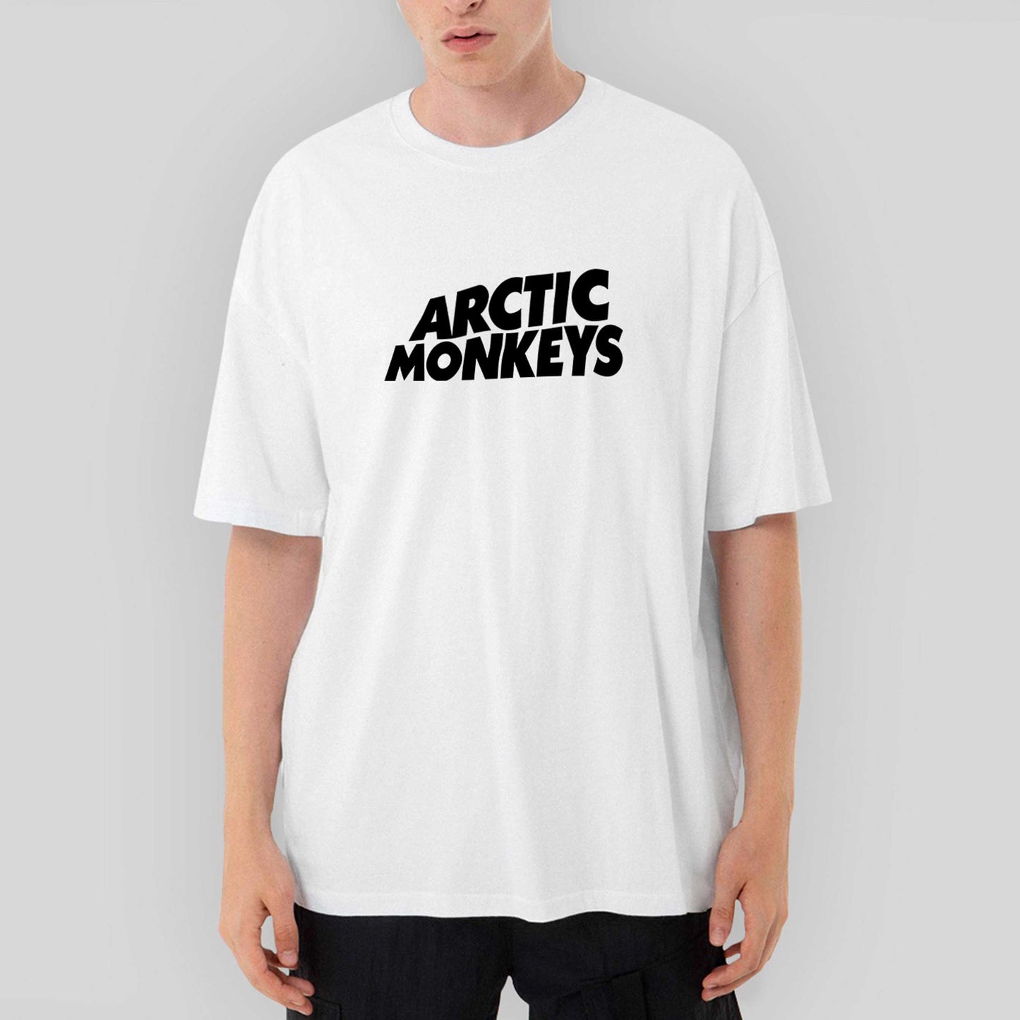 Arctic Monkeys Logo Oversize Beyaz Tişört