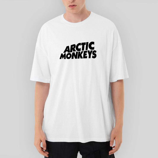 Arctic Monkeys Logo Oversize Beyaz Tişört