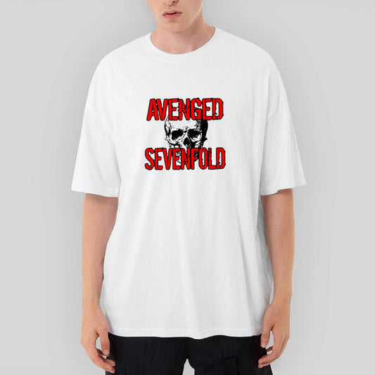 Avenged Sevenfold Skull Oversize Beyaz Tişört