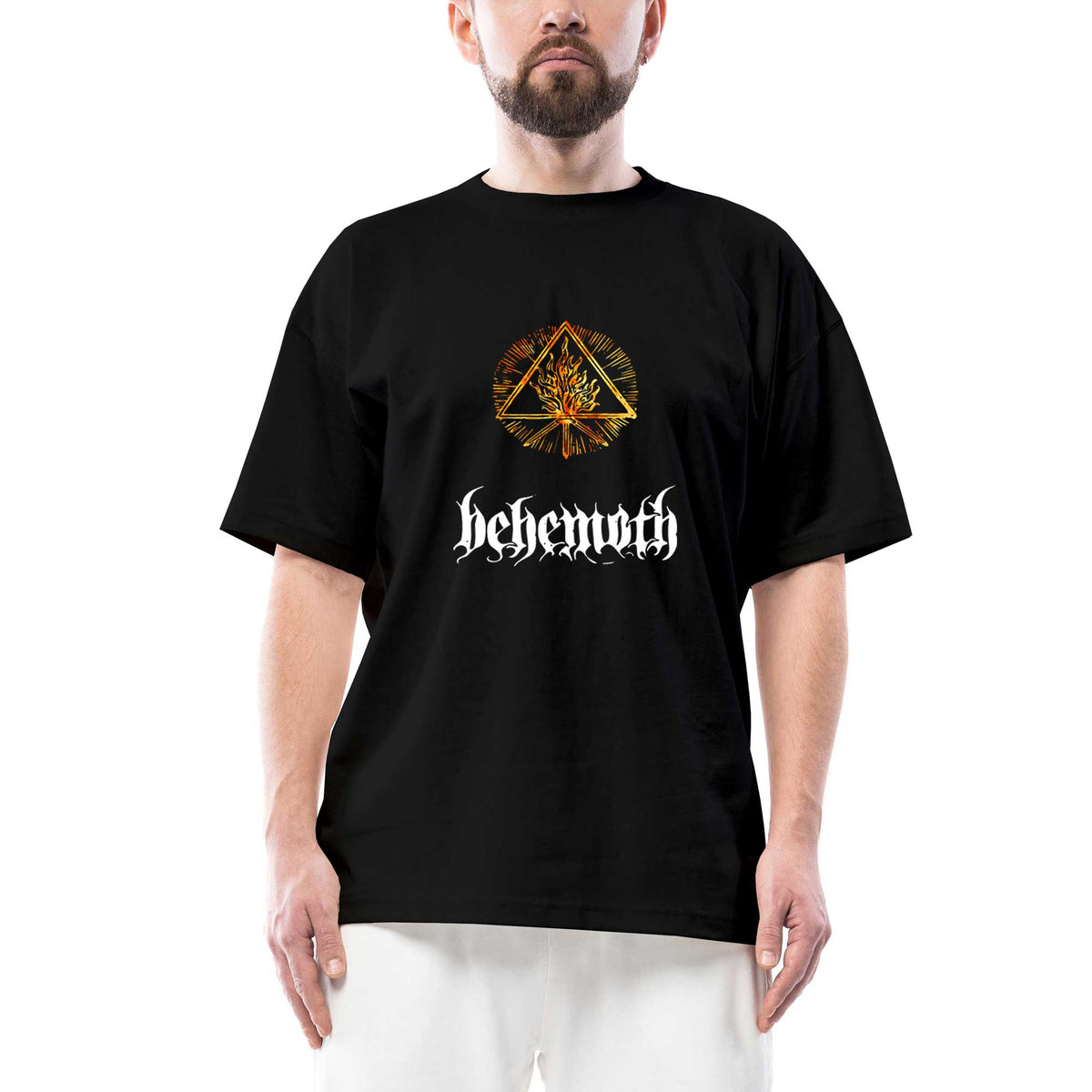 Behemoth Fire Oversize Siyah Tişört