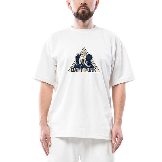 Daft Punk Triangle Oversize Beyaz Tişört