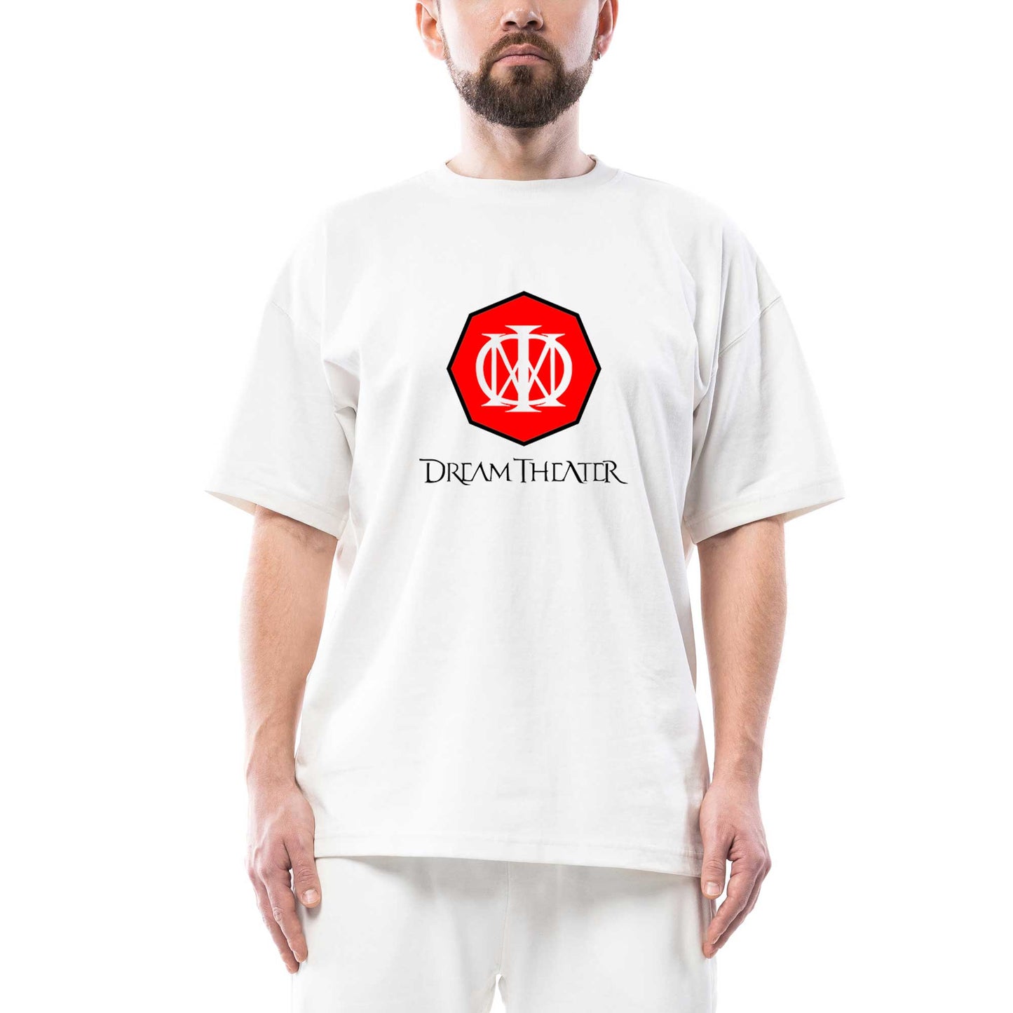 Dream Theater Logo 2 Oversize Beyaz Tişört