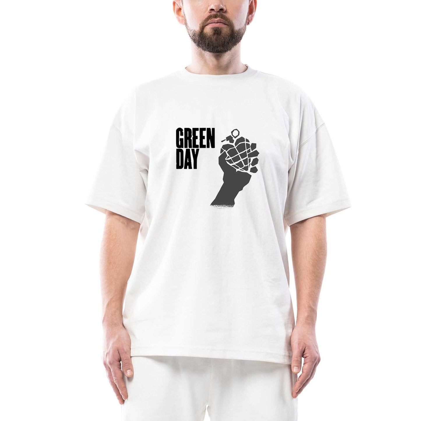 Green Day Bomb 2 Oversize Beyaz Tişört