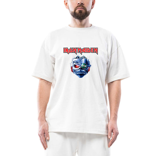 Iron Maiden BIronic beyaz oversize tişört
