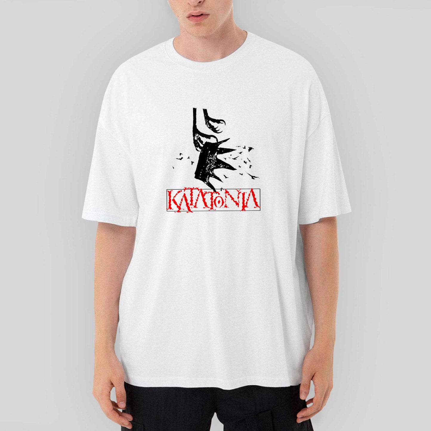 Katatonia Crown Oversize Beyaz Tişört