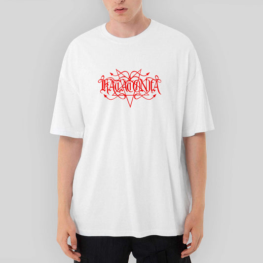 Katatonia Logo Red Oversize Beyaz Tişört