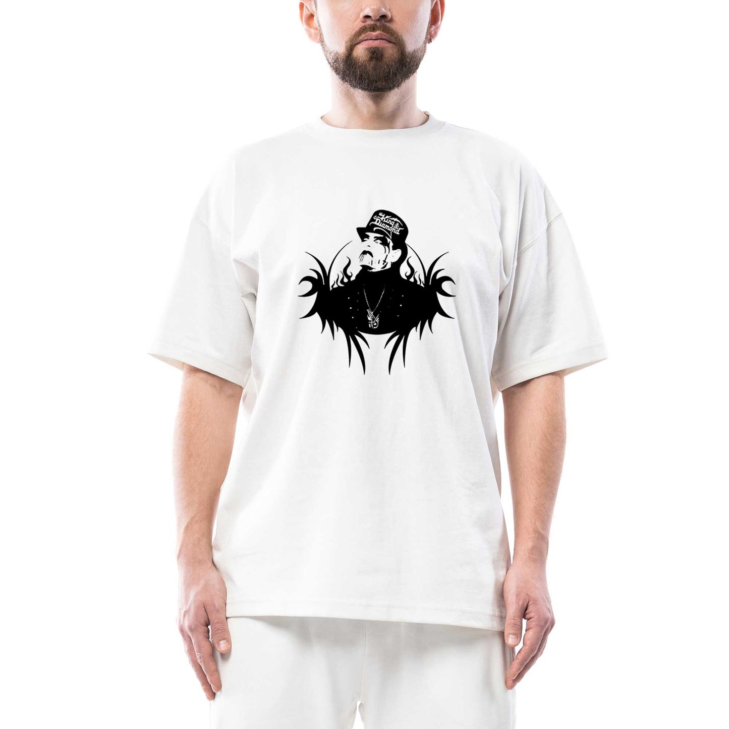 King Diamond Body Oversize Beyaz Tişört