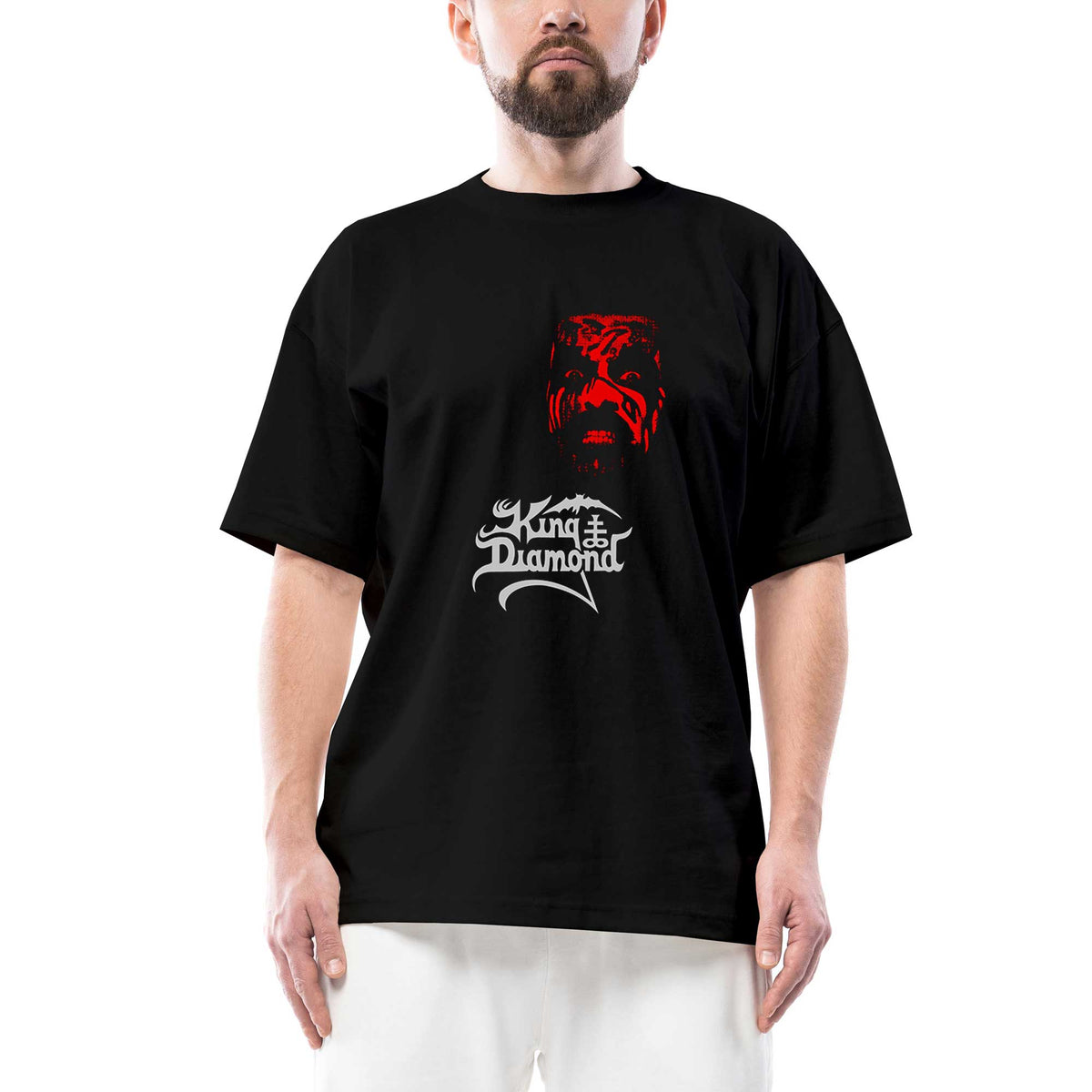 King Diamond Head Oversize Siyah Tişört