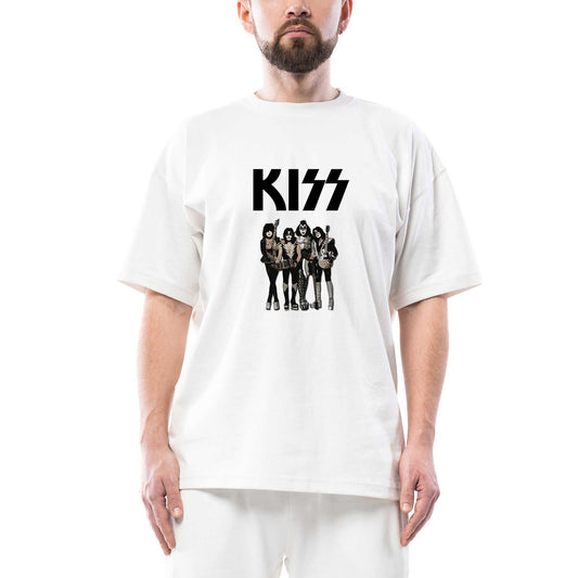 Kiss Anime Oversize Beyaz Tişört
