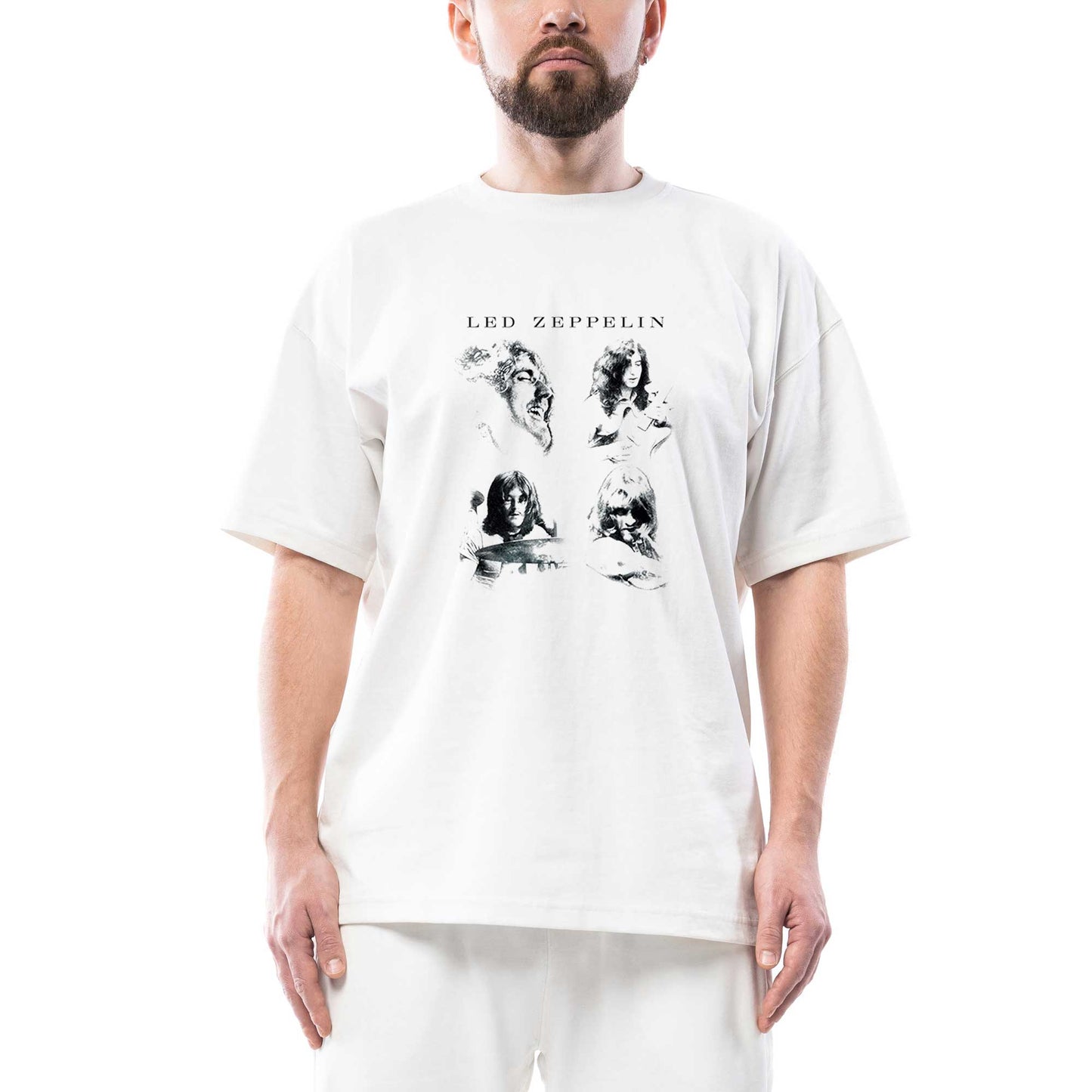 Led Zeppelin The Complete Oversize Beyaz Tişört