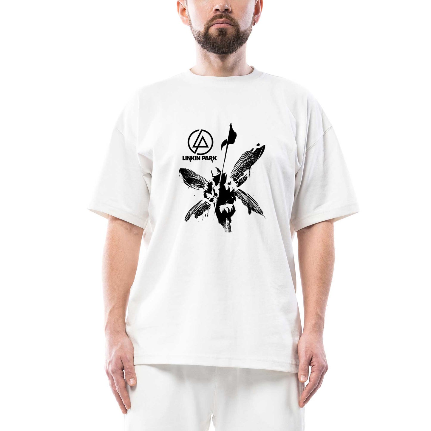 Linkin Park Butterfly Oversize Beyaz Tişört