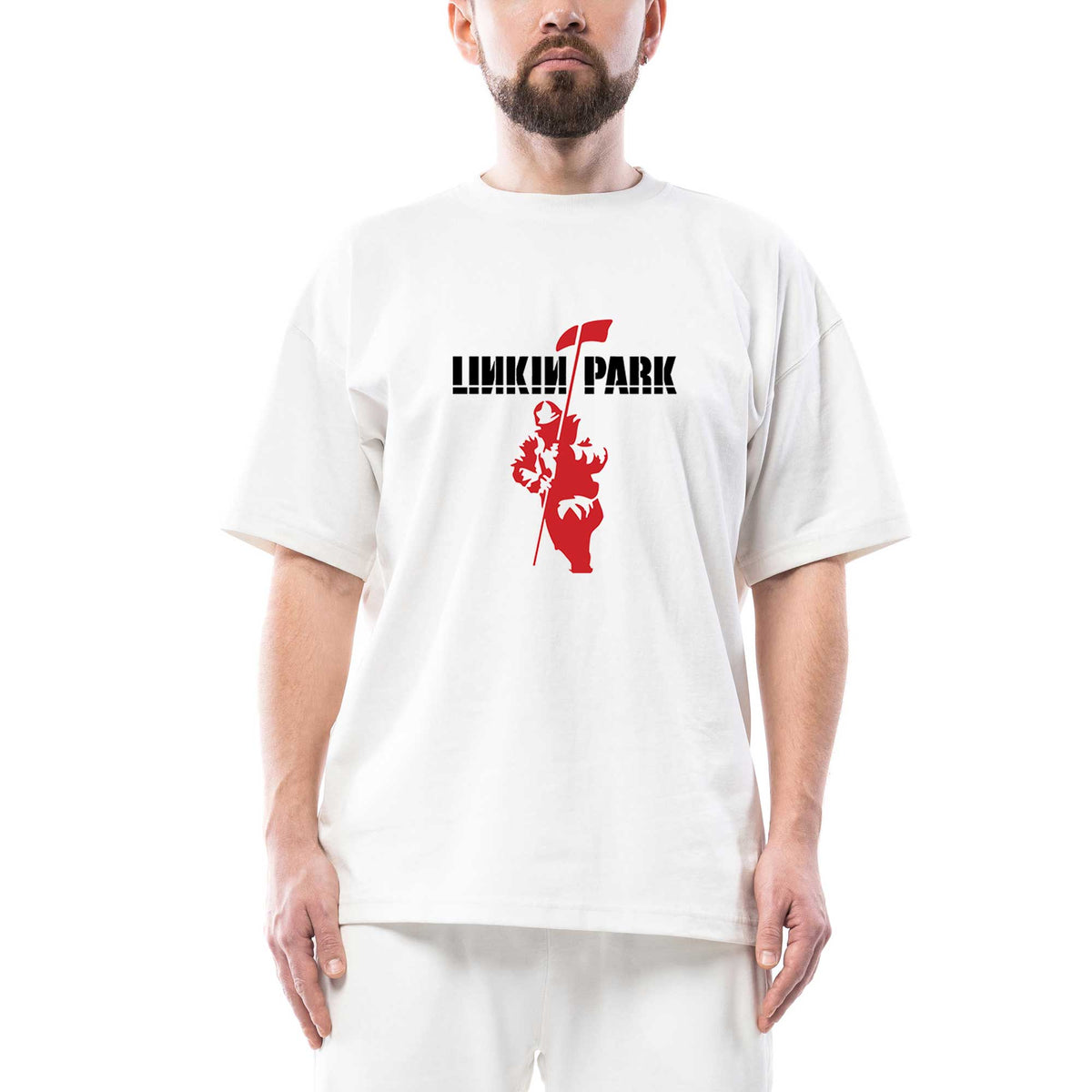 Linkin Park Soilder Oversize Beyaz Tişört