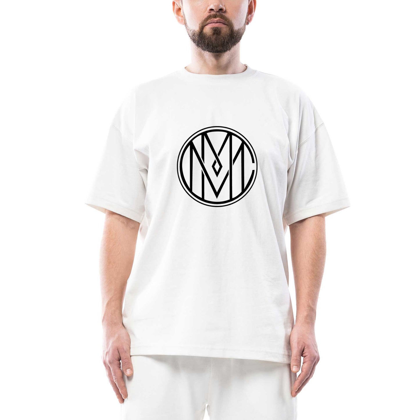 Marilyn Manson Circle Logo Oversize Beyaz Tişört