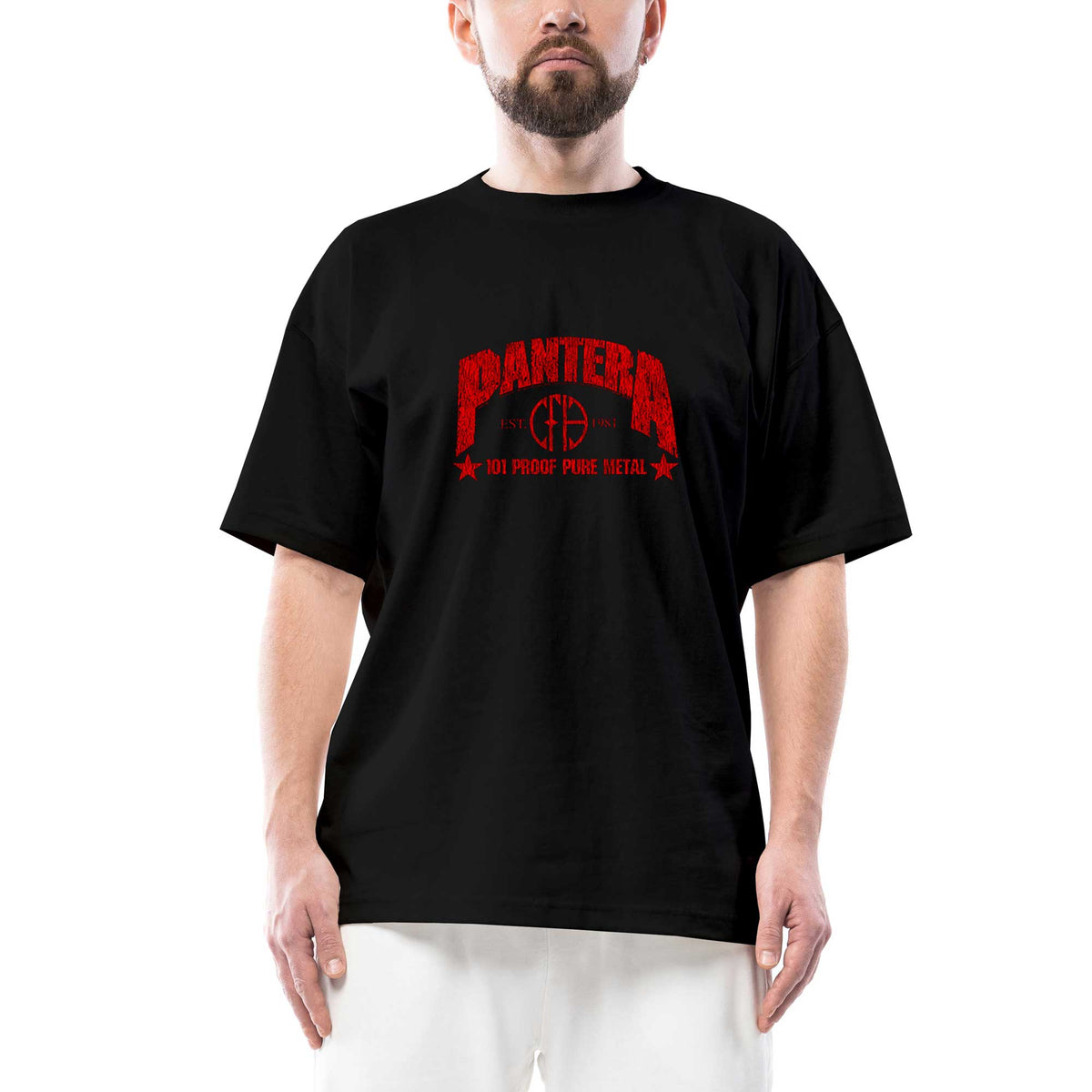 Pantera 101 Proof Pure Metal Oversize Siyah Tişört