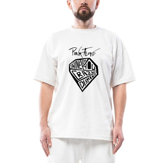 Pink Floyd Crayz Diamond Oversize Beyaz Tişört