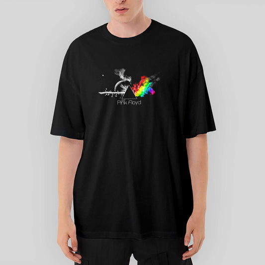 Pink Floyd RainBow Oversize Siyah Tişört