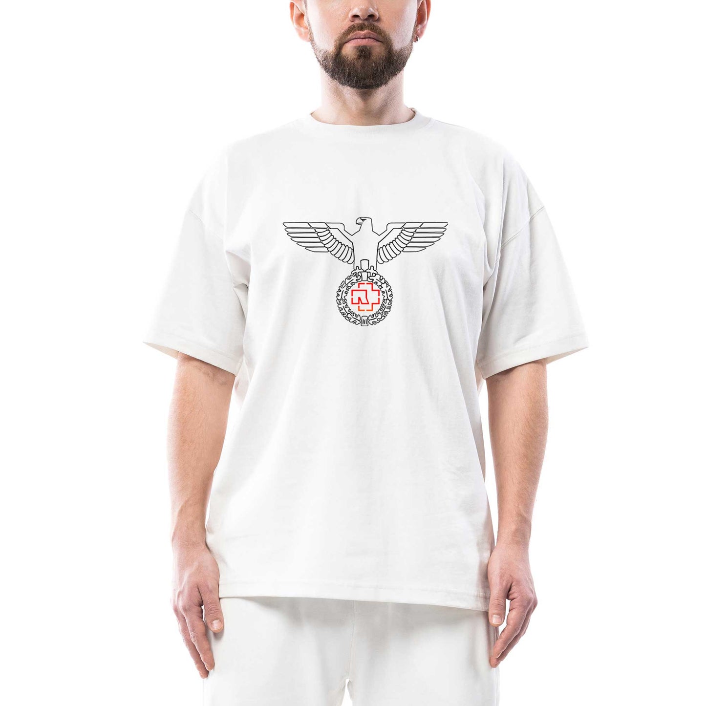 Rammstein Eagle Oversize Beyaz Tişört