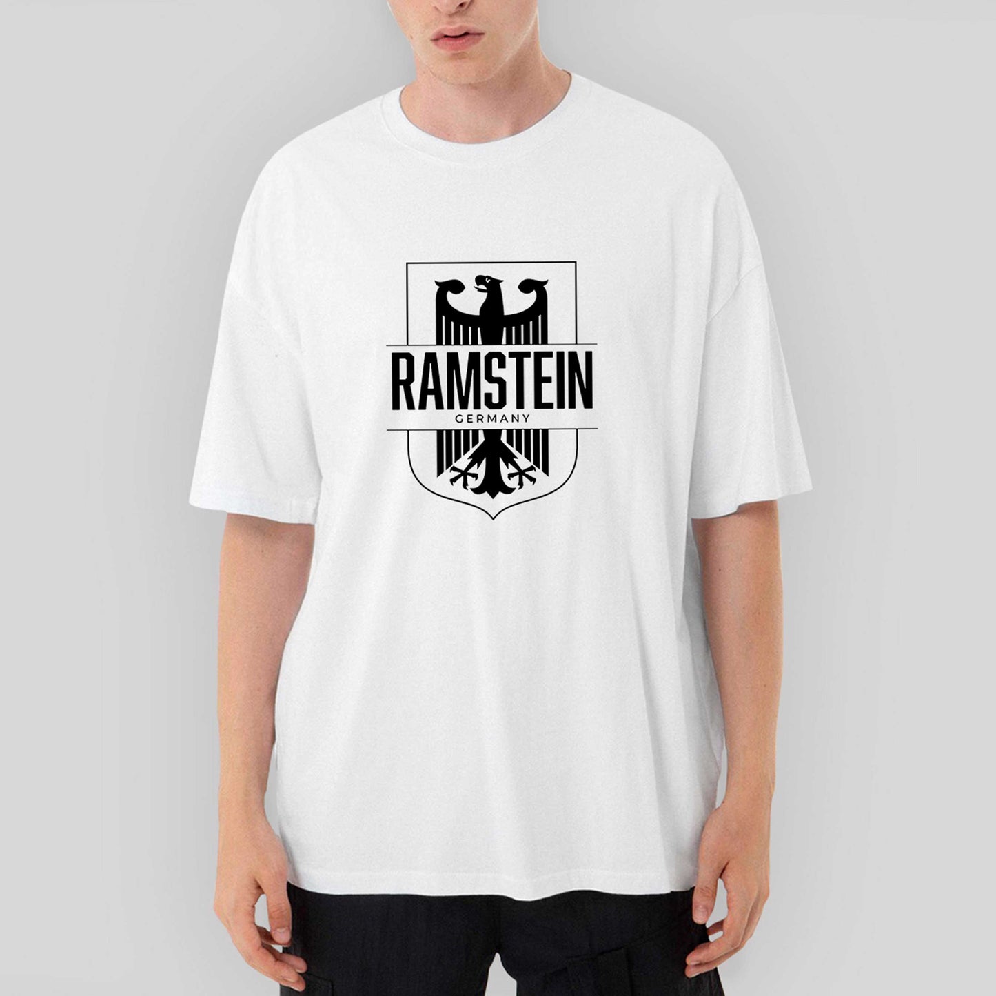 Rammstein Germany Oversize Beyaz Tişört