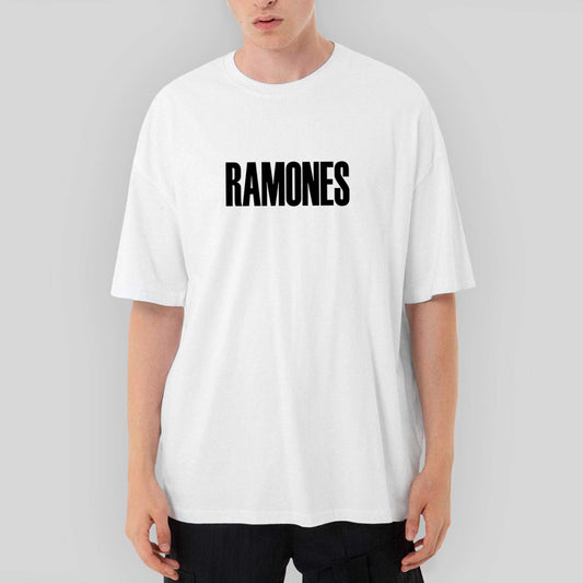 Ramones Text Oversize Beyaz Tişört