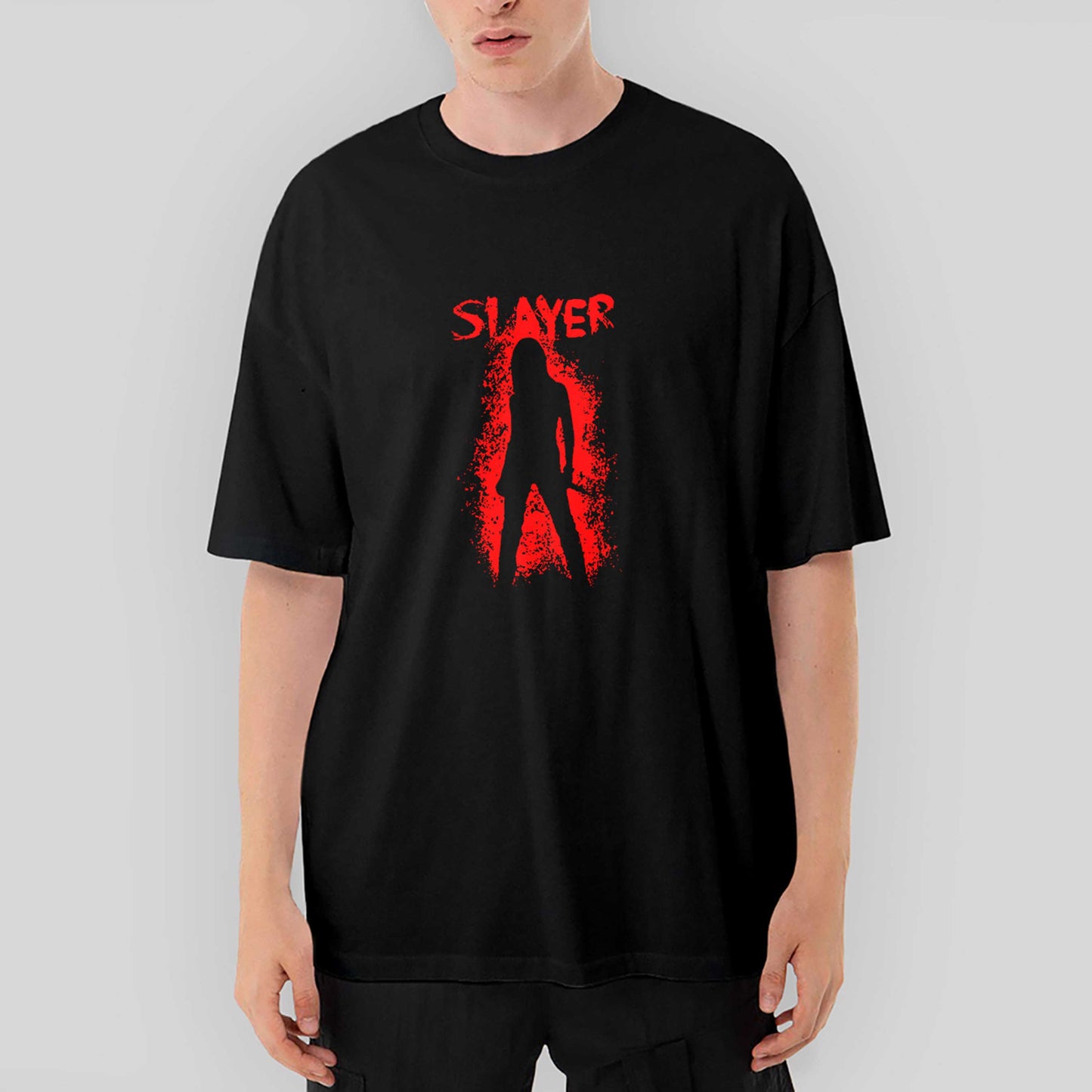 Slayer Shadow Man Oversize Siyah Tişört