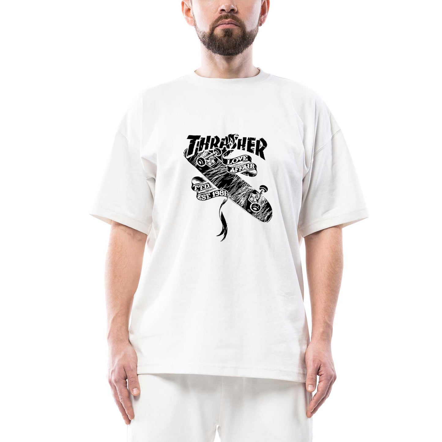 Thrasher Love Affair Oversize Beyaz Tişört