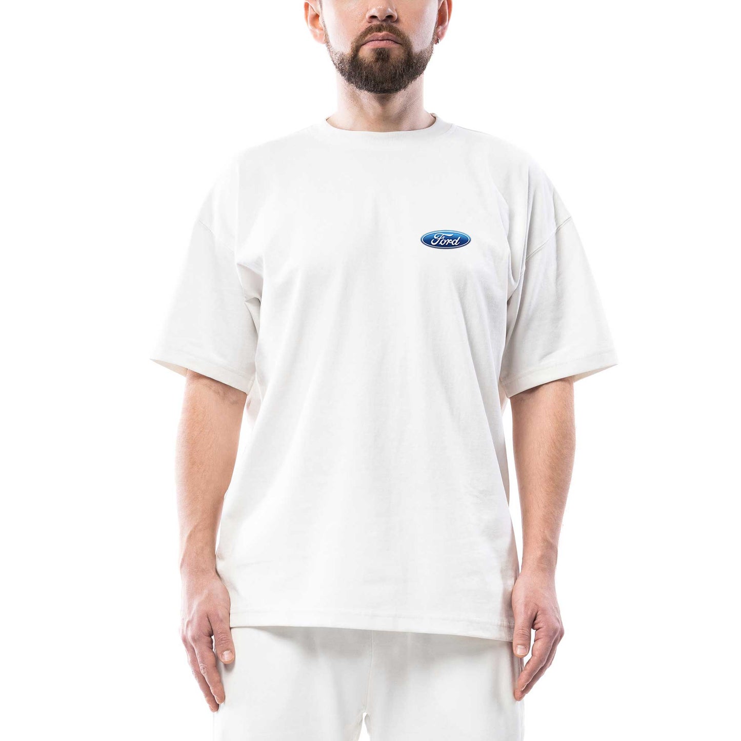 Ford Logo Oversize Beyaz Tişört