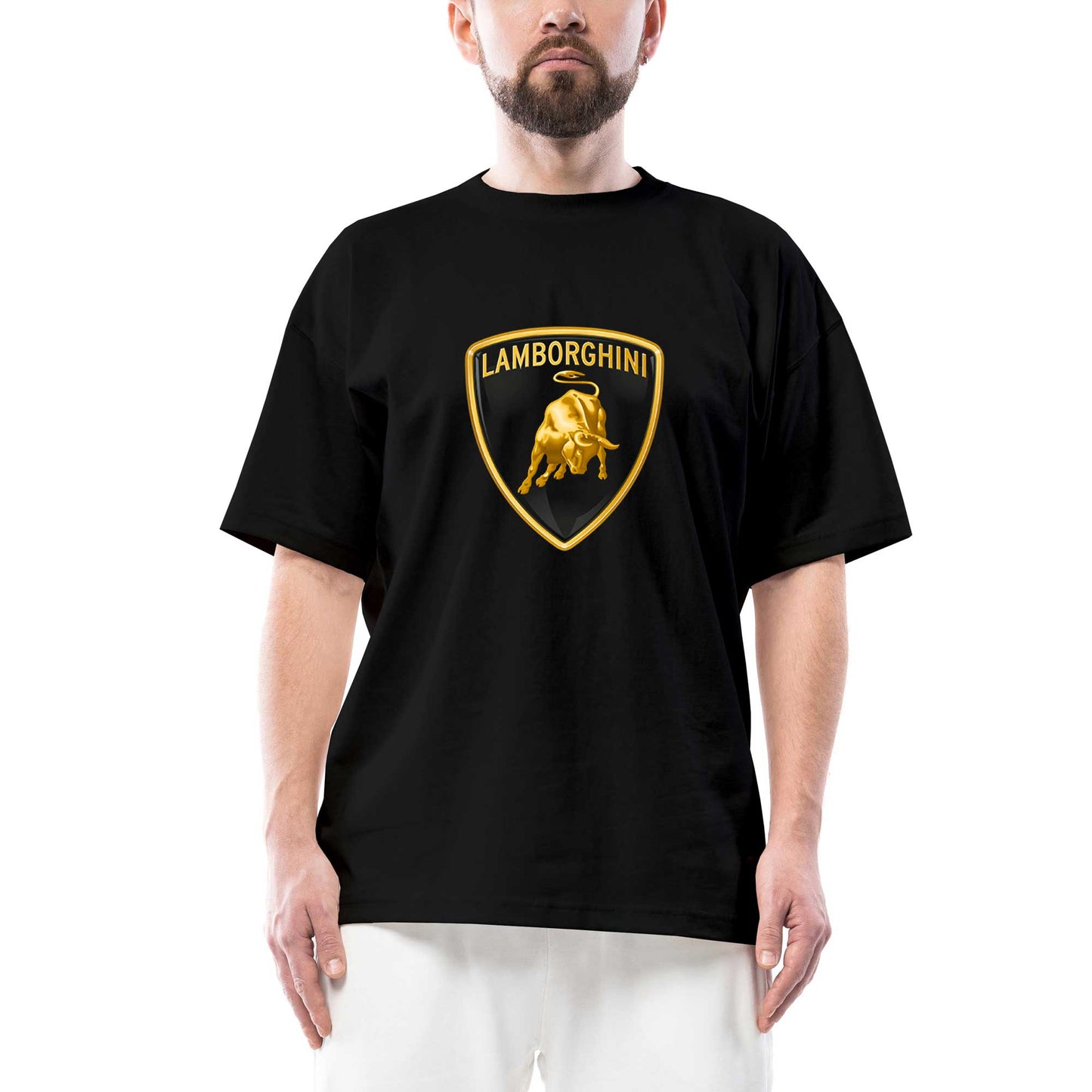 Lamborghini Logo 2 Oversize Siyah Tişört