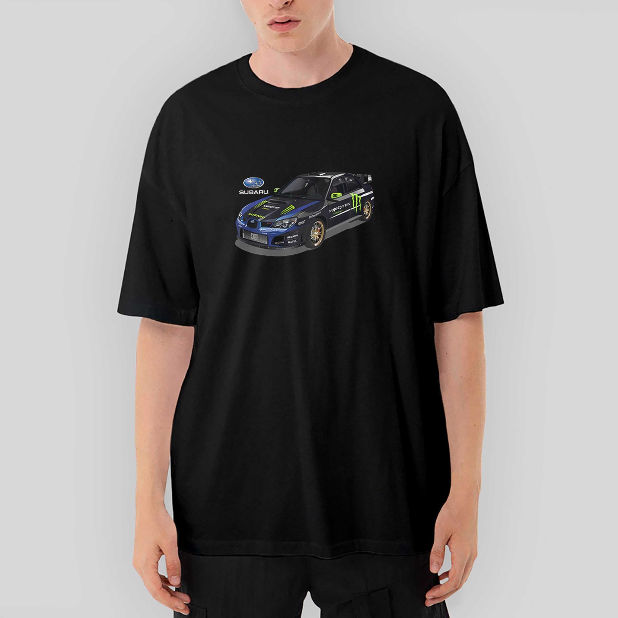 Subaru Monster Oversize Siyah Tişört