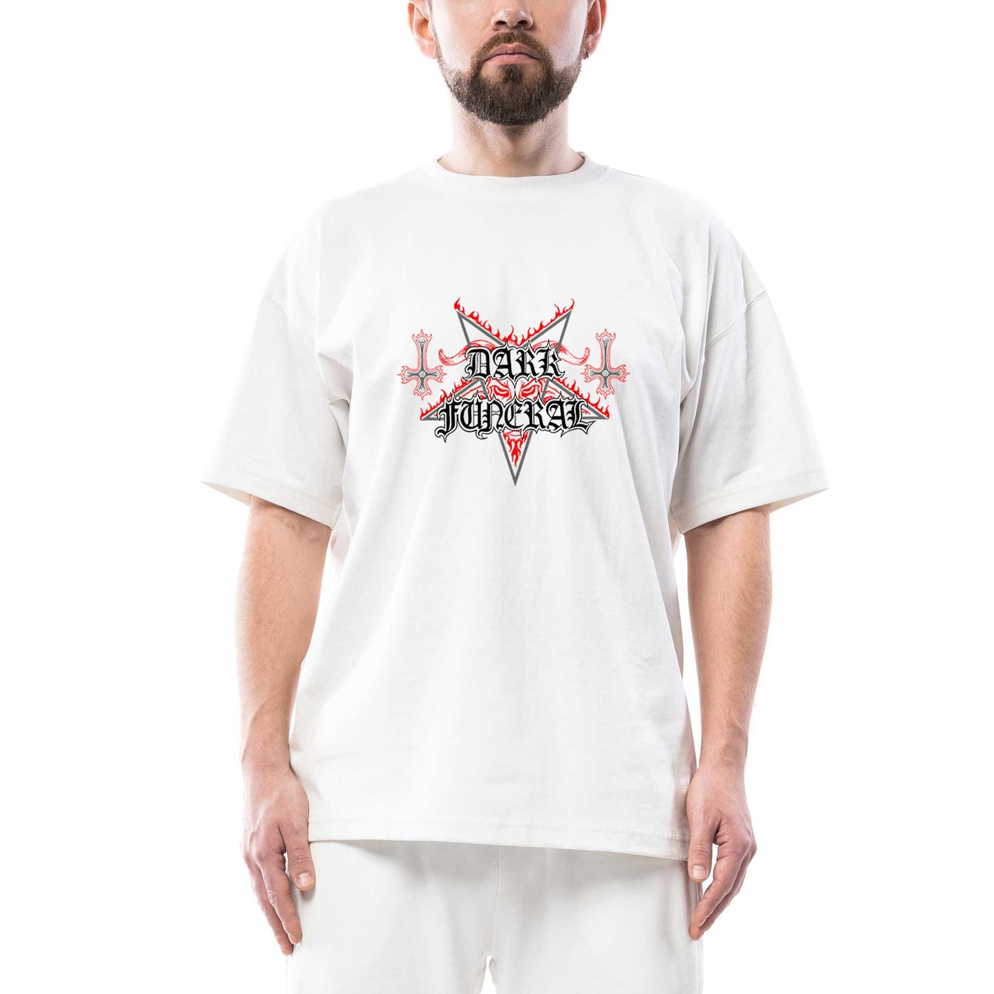 Dark Funeral Classic Oversize Beyaz Tişört