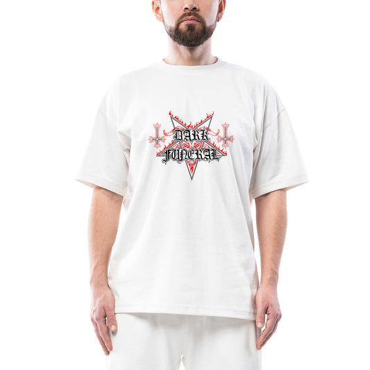 Dark Funeral Classic Oversize Beyaz Tişört