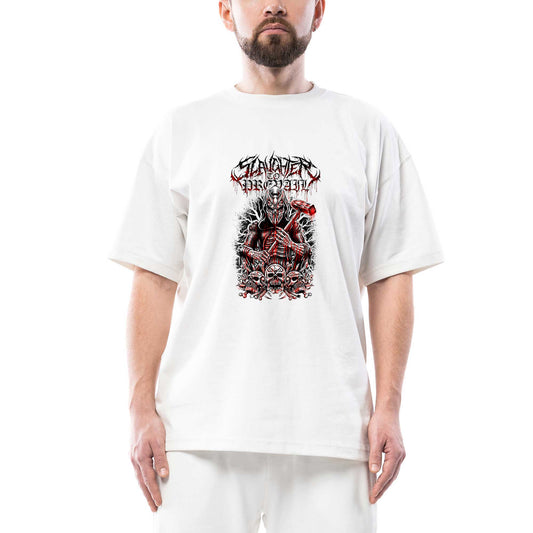 Slaughter To Prevail Skull Oversize Beyaz Tişört