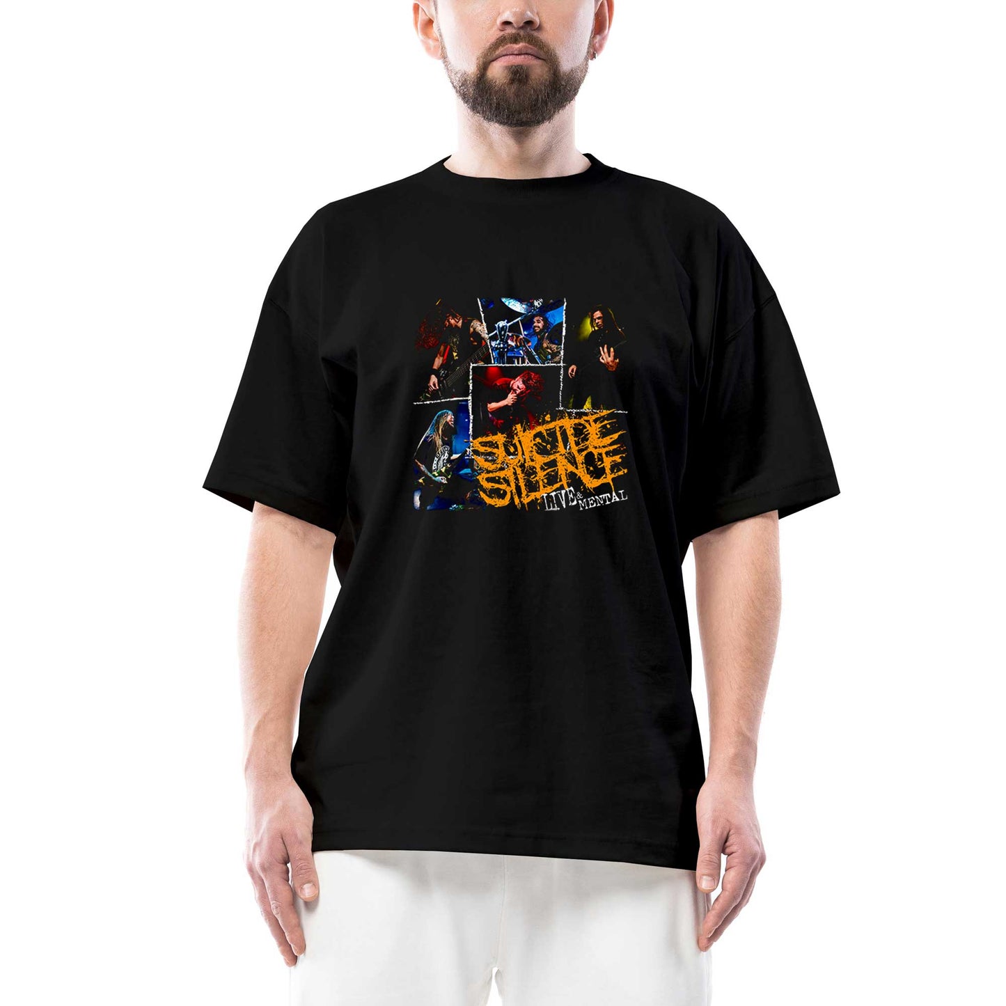 Suicide Silence Lıve And Mental Oversize Siyah Tişört