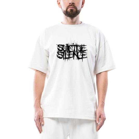 Suicide Silence Logo Oversize Beyaz Tişört